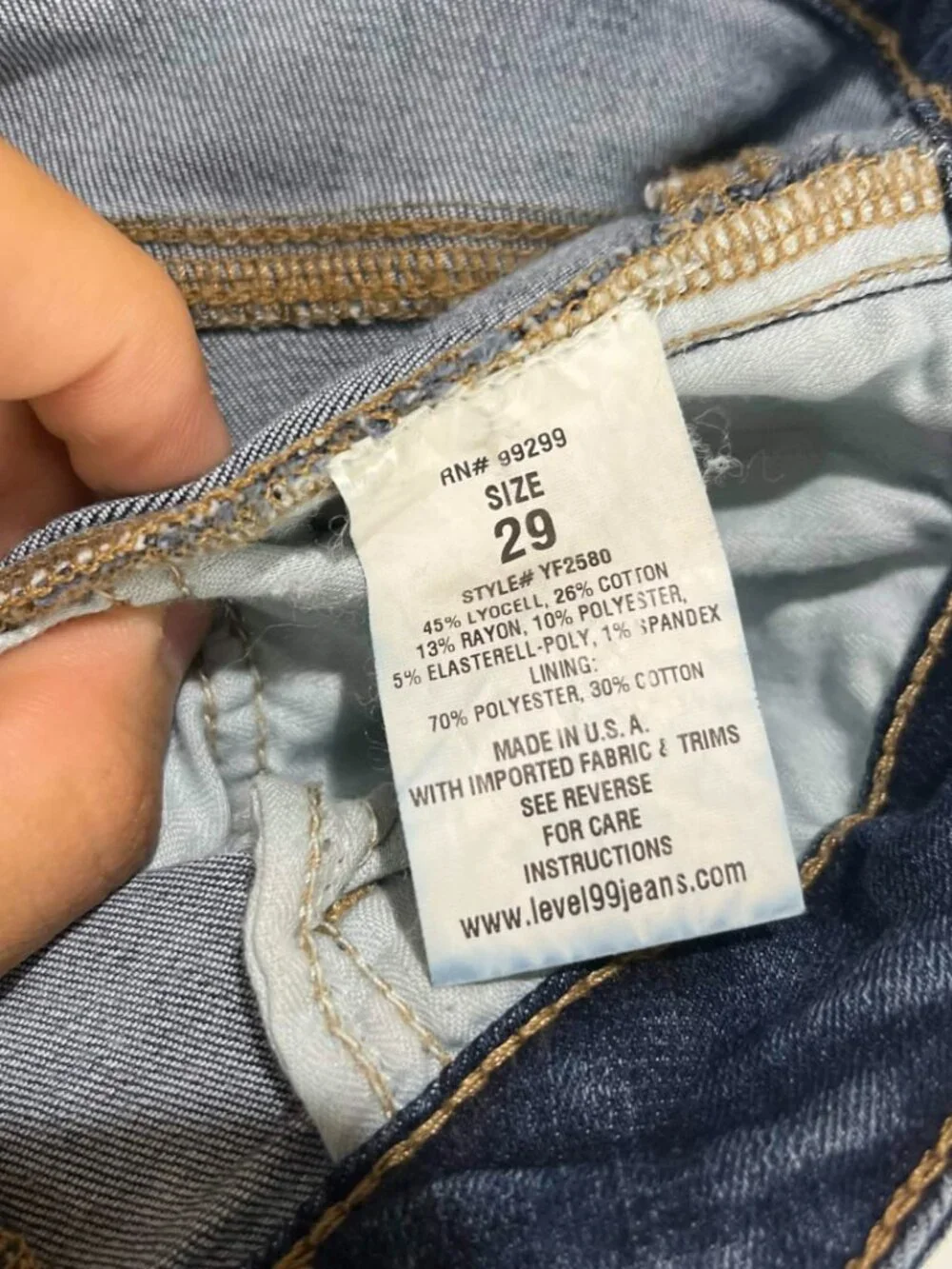 GUC Level 99 Womens Blue Mid Rise Premium Stretch Skinny Jeans Size 29 USA Made